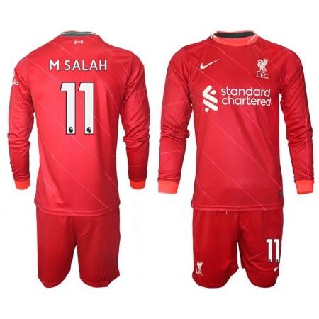 Billiga Fotbollströjor Liverpool M.Salah 11 Barn Hemma tröja 2021/22 Långärmad